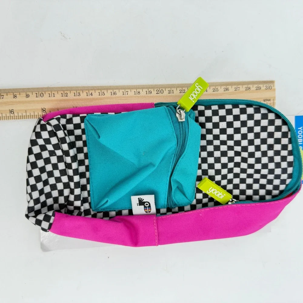 Yoobi Pencil Pouch Kids OS Multi Checkered Adjustable Notebook Strap 15AADRESAV
